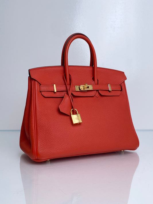 Hermes Birkin 25 Cappucine Togo GHW #Q