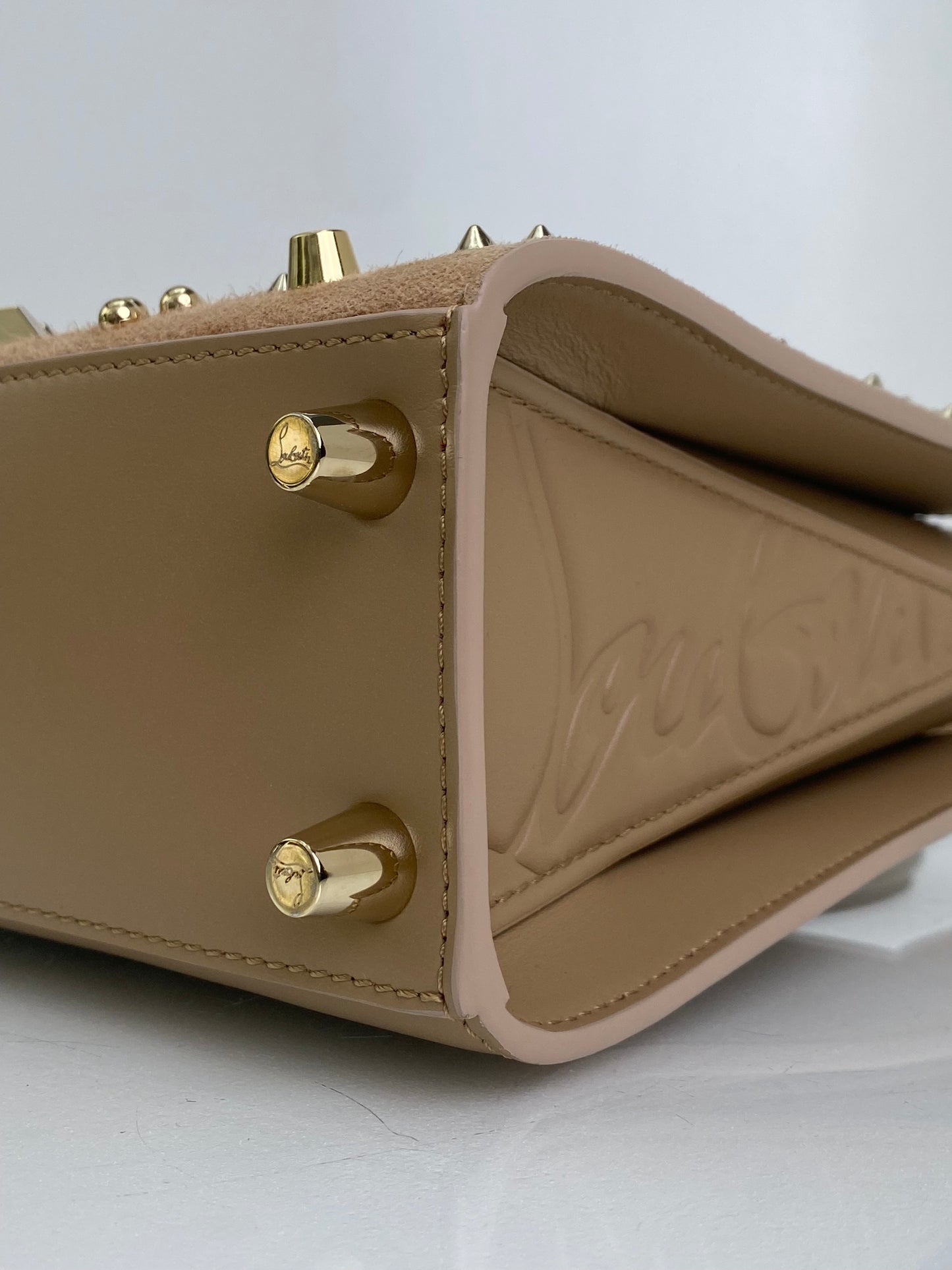 Christian Louboutin Paloma Mini Studded Suede Tote Bag GHW