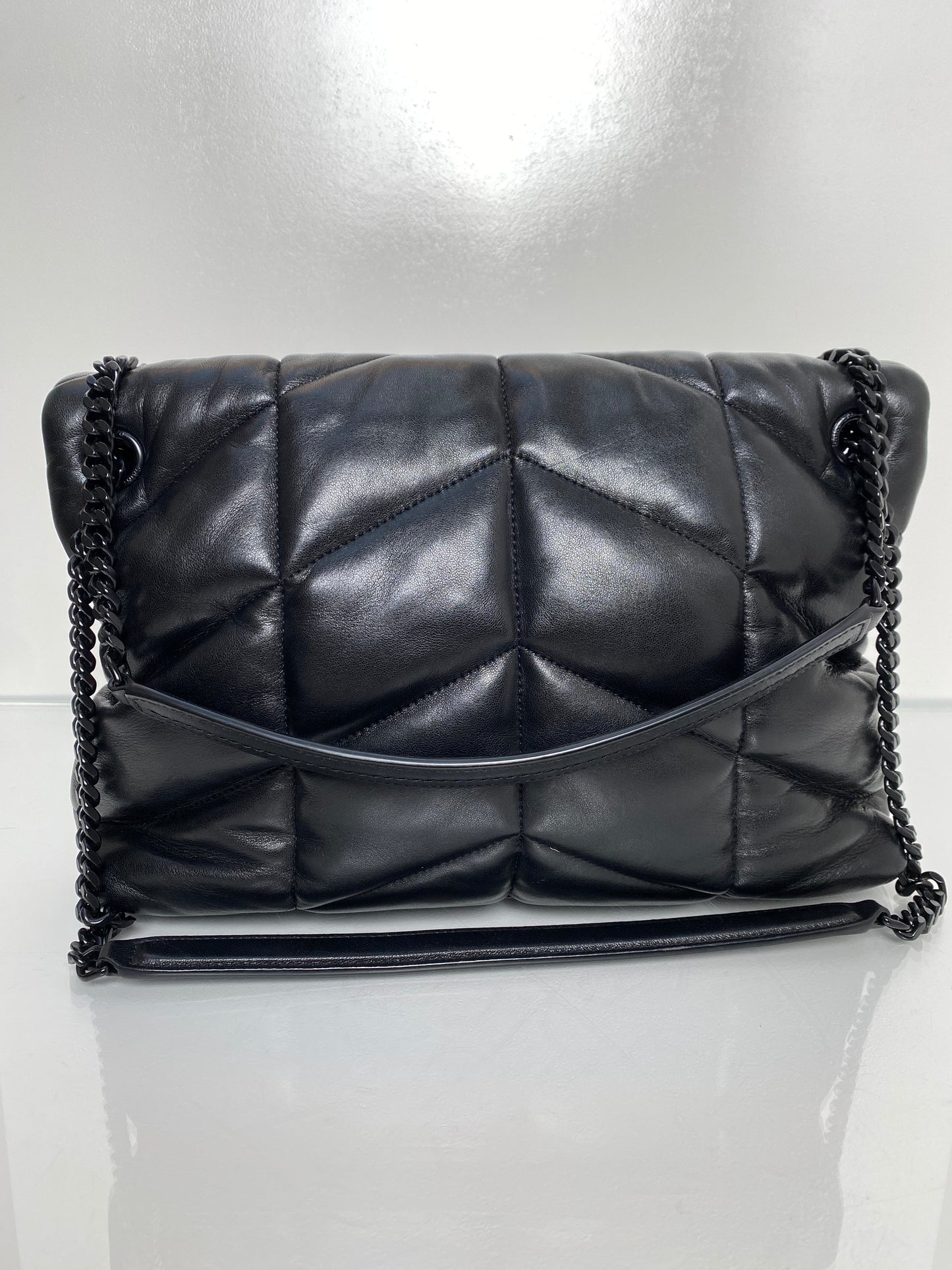 Saint Laurent Black Lou Lou Puffer Bag BHW