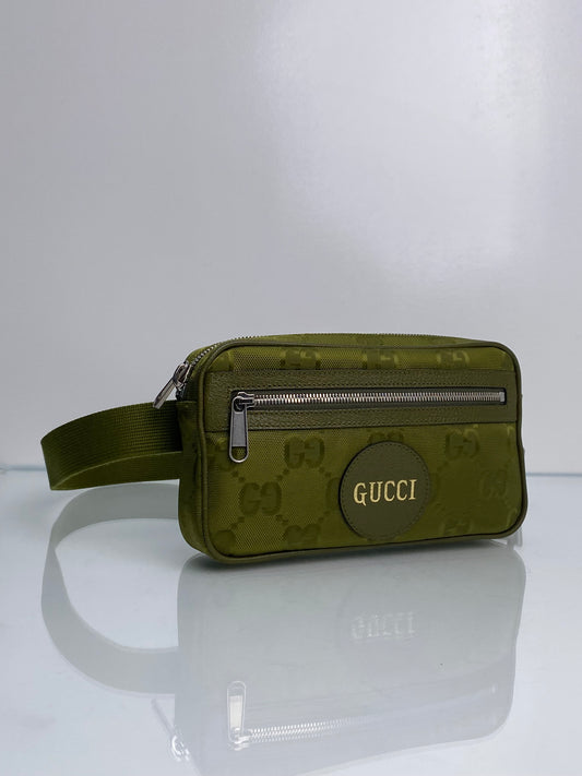 Gucci Green Monogram Nylon Off The Grid Bum Bag