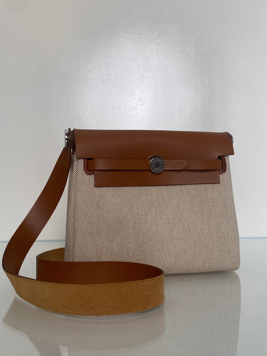 Hermes Herbag Zip 20 Écru, Beige, & Fauve SHW