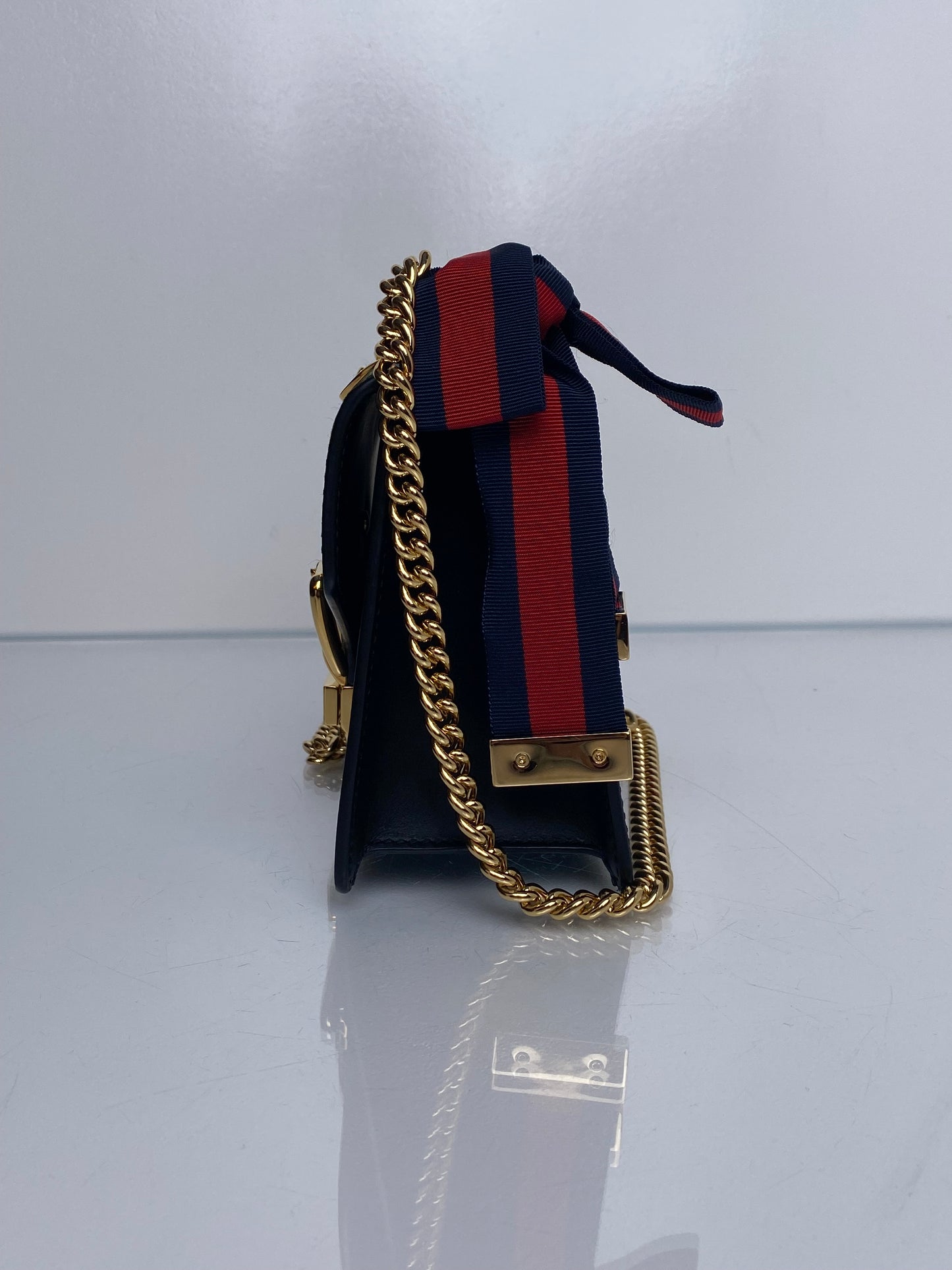 Gucci Black Webstripe Mini Sylvie Bag GHW