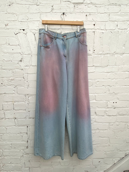 Chanel Gradient Light Wash Sunshine Jeans, 42