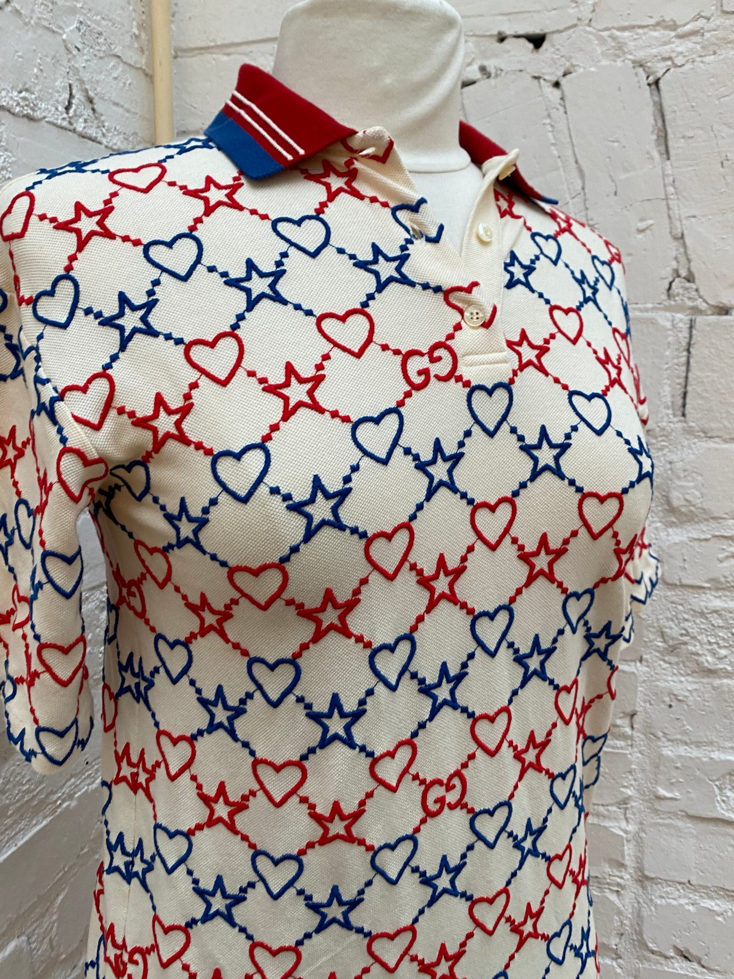 Gucci Kids Heart & Star Logo Polo, 8Y