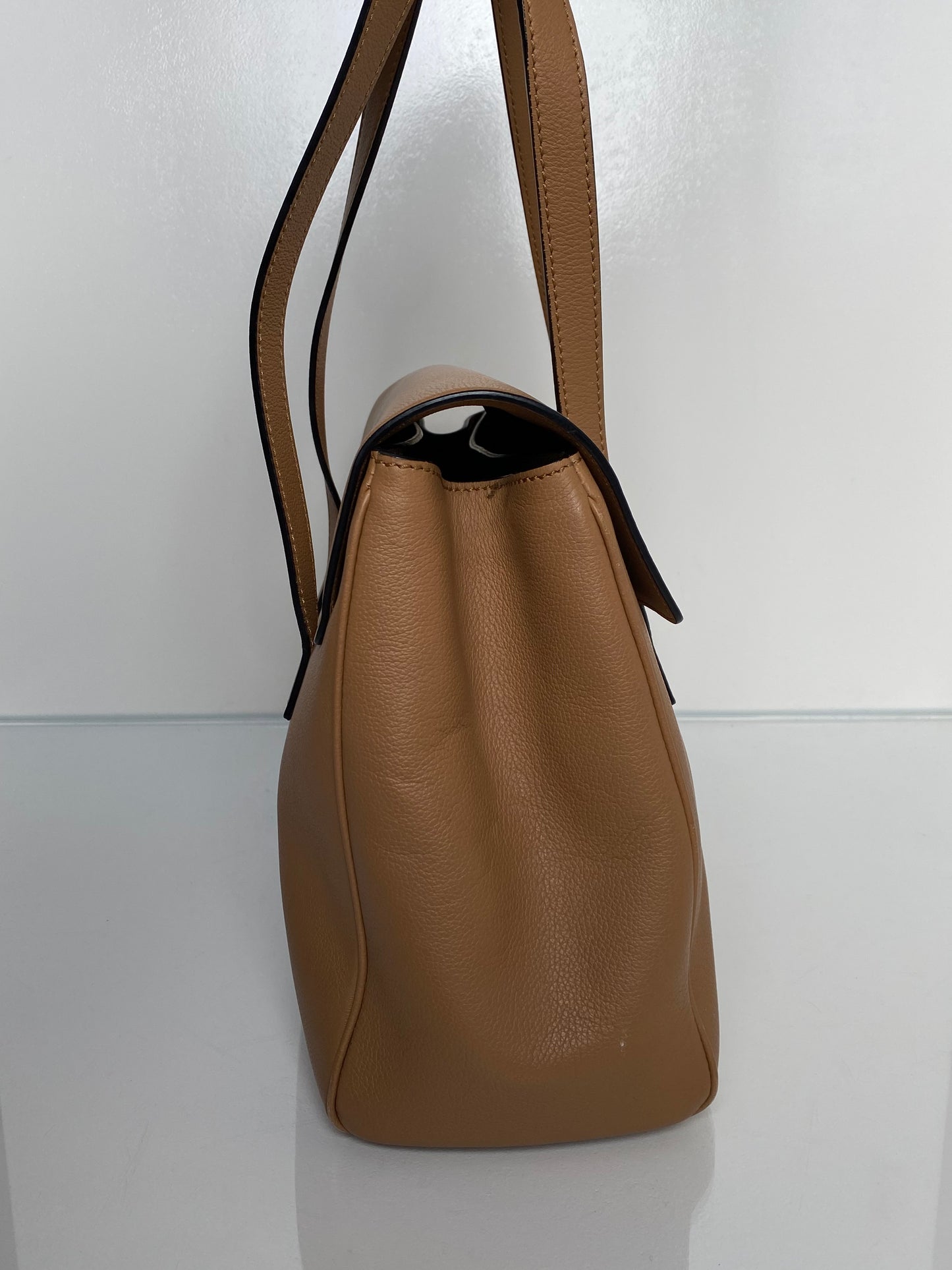 Versace Tan Leather La Medusa Flap Bag GHW