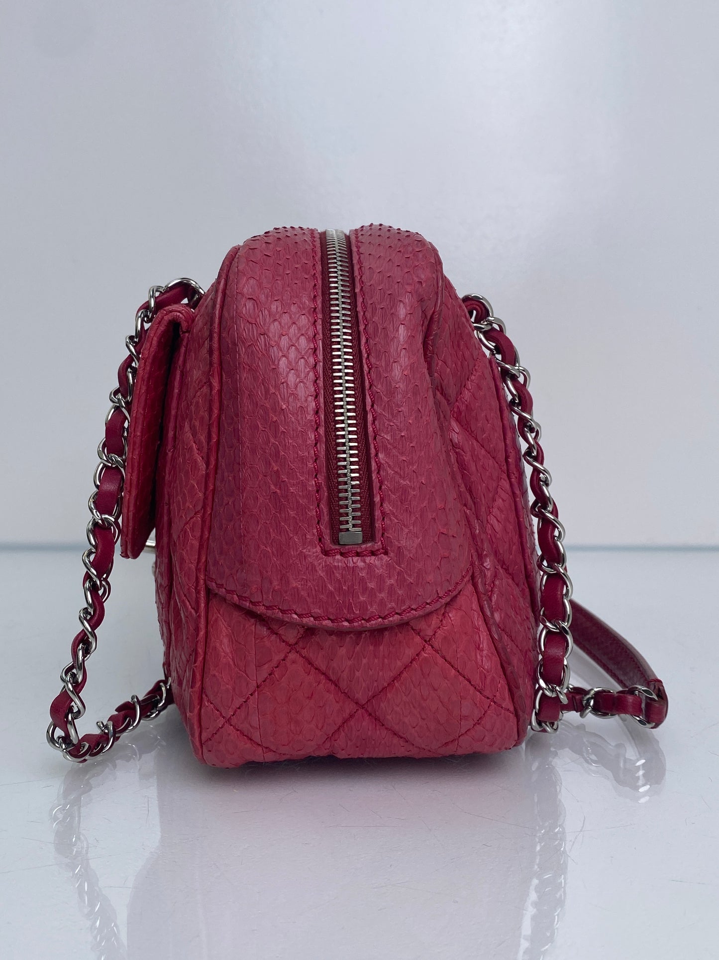 Chanel Pink Python Camera Shoudler Bag SHW