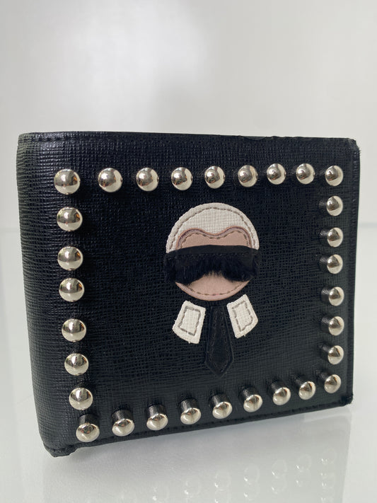Fendi Black Karleto Wallet SHW (As Is)