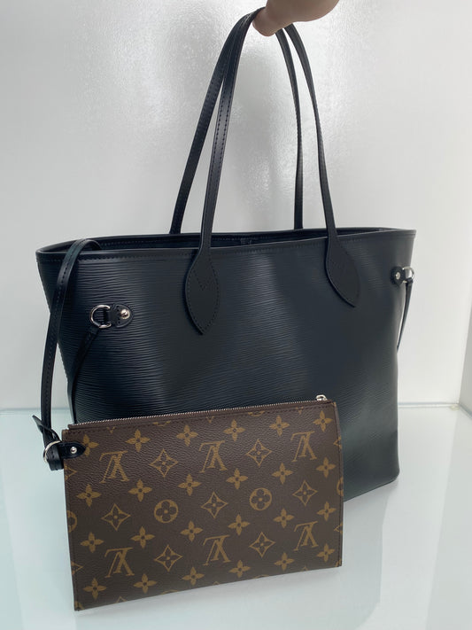 Louis Vuitton Black Epi Neverfull MM Tote Bag