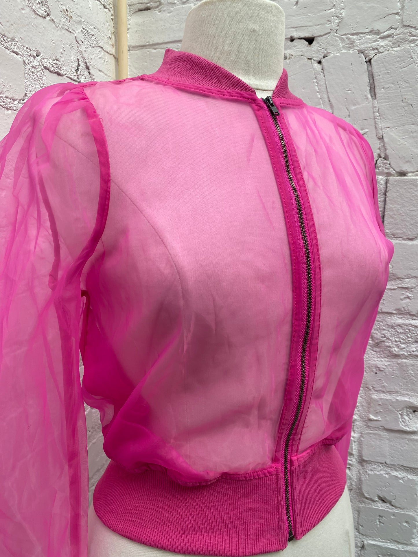 Dolan Hot Pink Sheer Jacket, XS