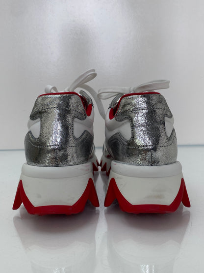 Christian Louboutin Loubishark White, Silver & Red Sneakers, 39