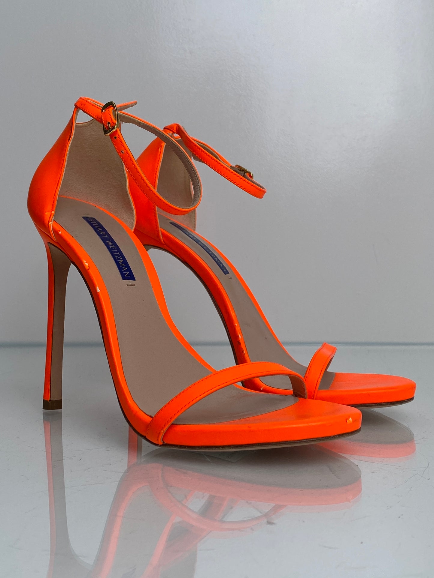 Stuart Weitzman Neon Orange Heels, 8.5 (As Is)