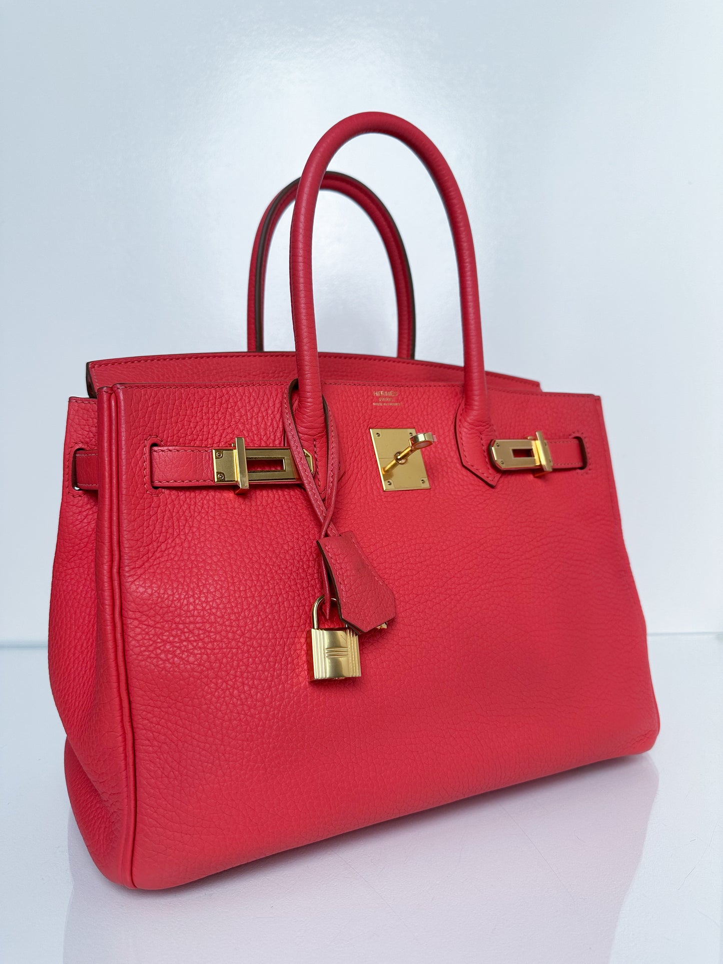 Hermes Birkin 30 Rose Jaipur Clemence GHW #R