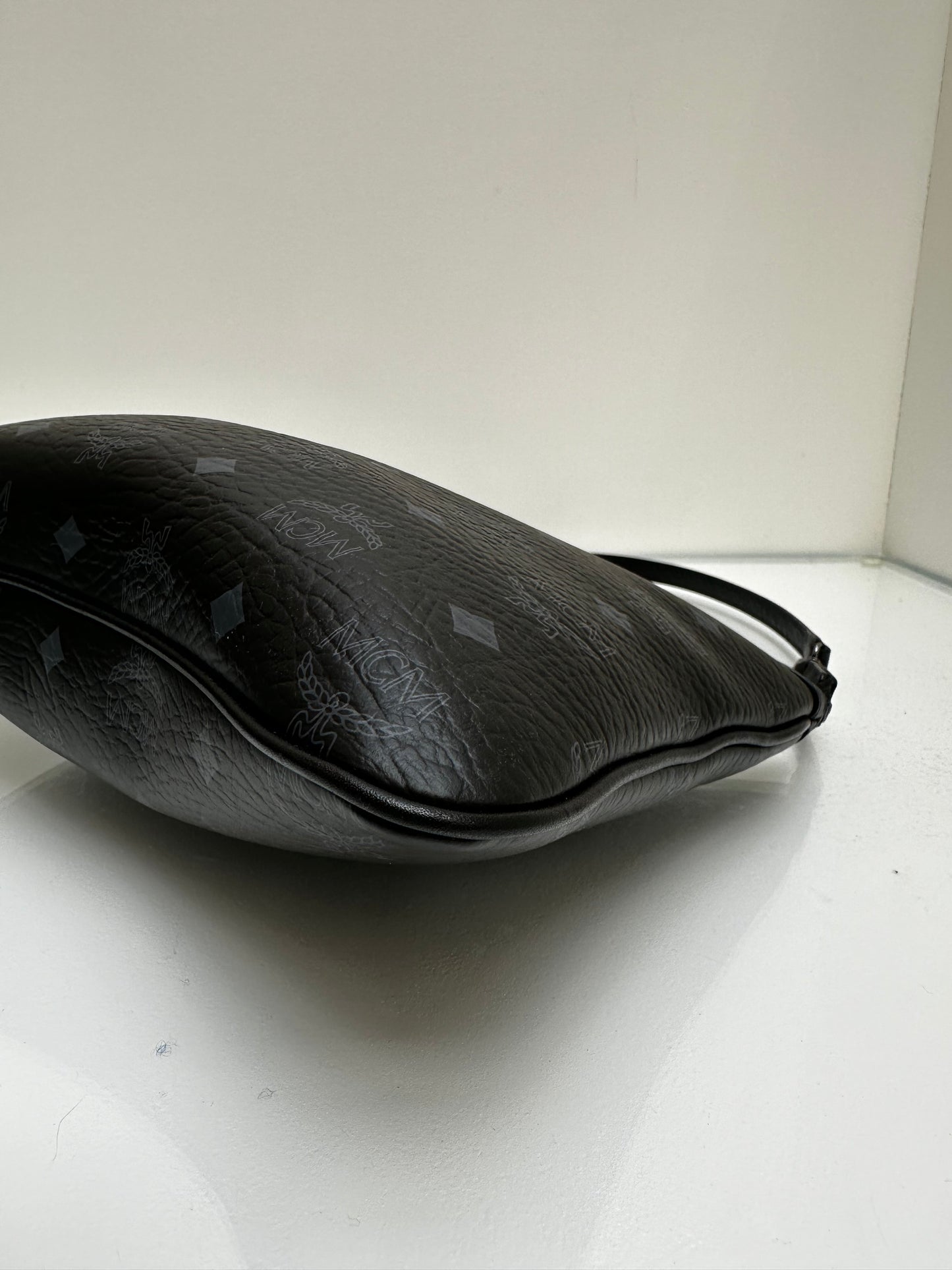 MCM Black & Grey Leather Pouch