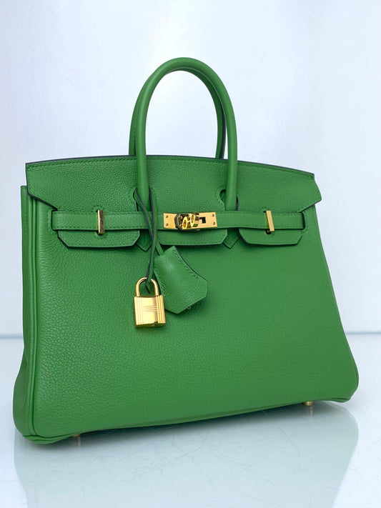 Hermes Birkin 25 Vert Yucca Togo GHW #B