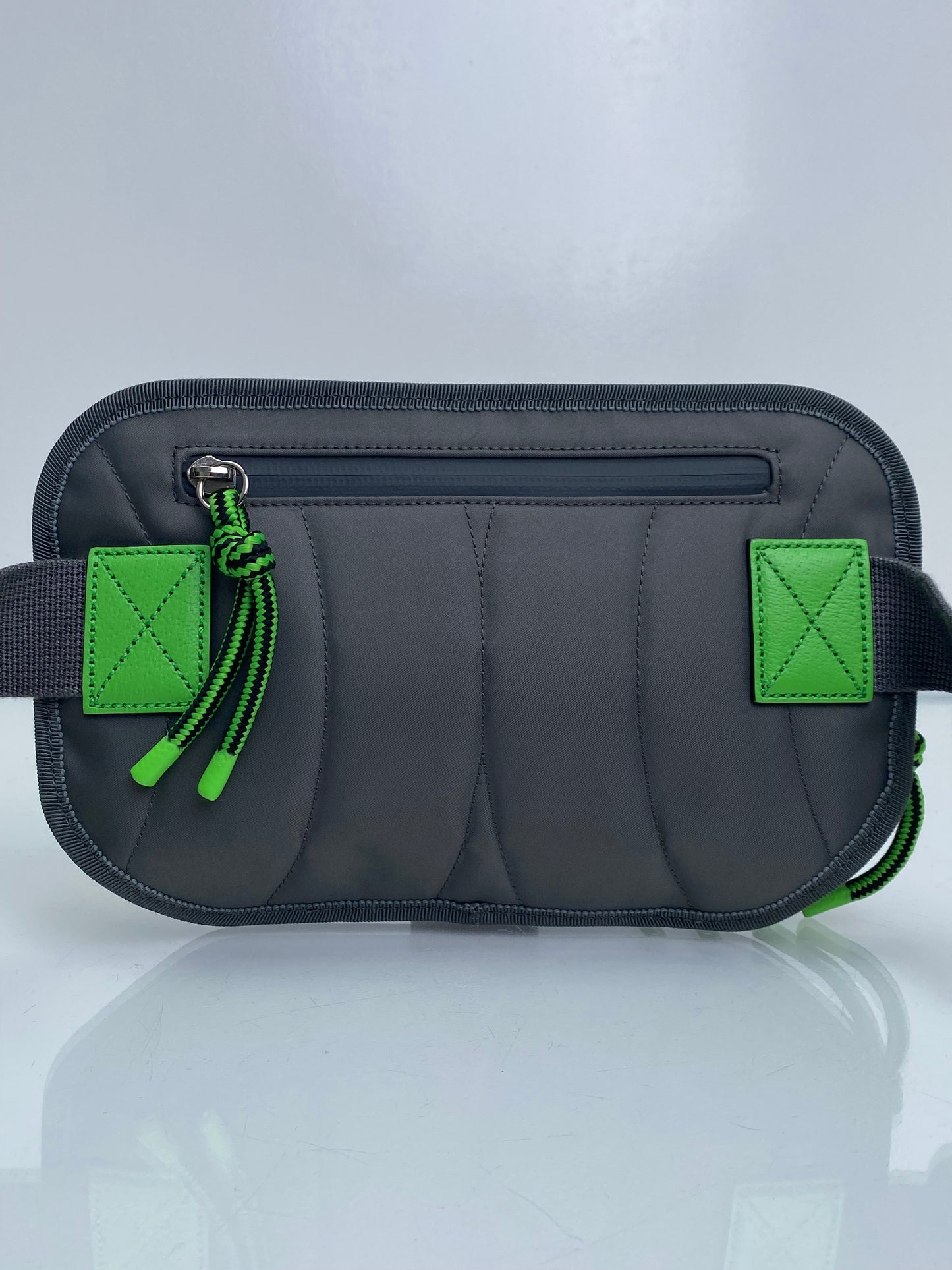 Gucci Grey, Red, & Neon Green Jersey GG Rubber Bum Bag SHW