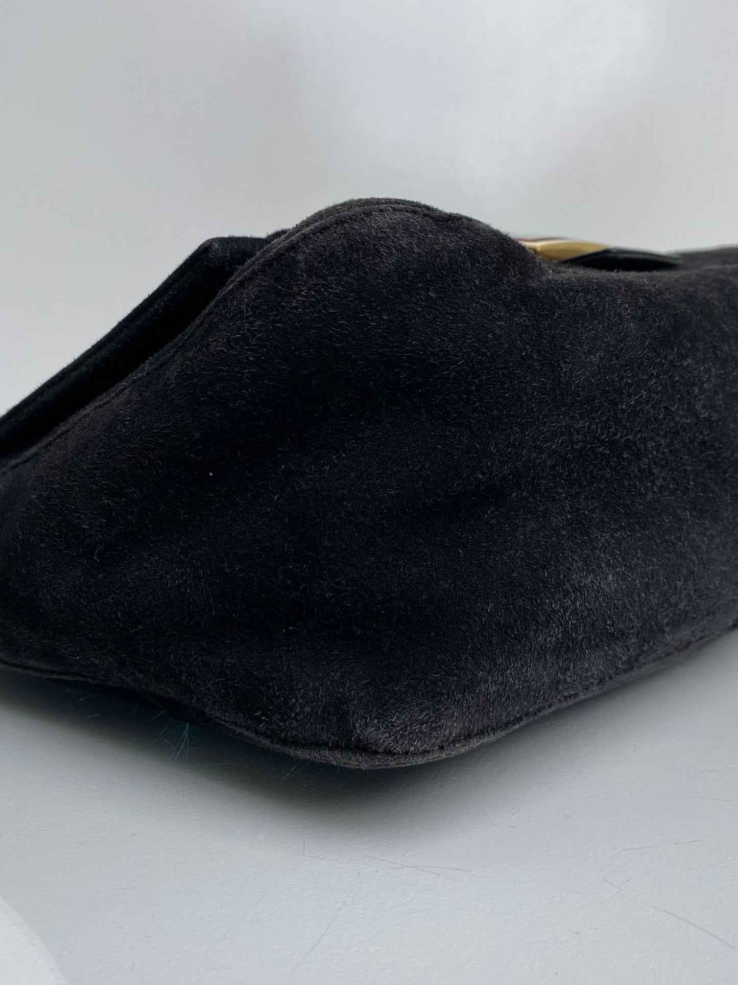 Fendi Black Suede Mama Baguette GHW