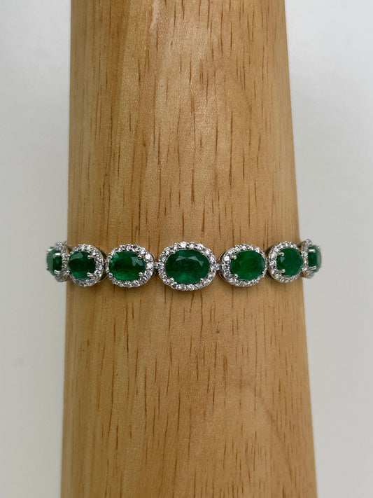 PL 15.56 ctw Oval Em 3.73 ctw Dia Bracelet, 7”