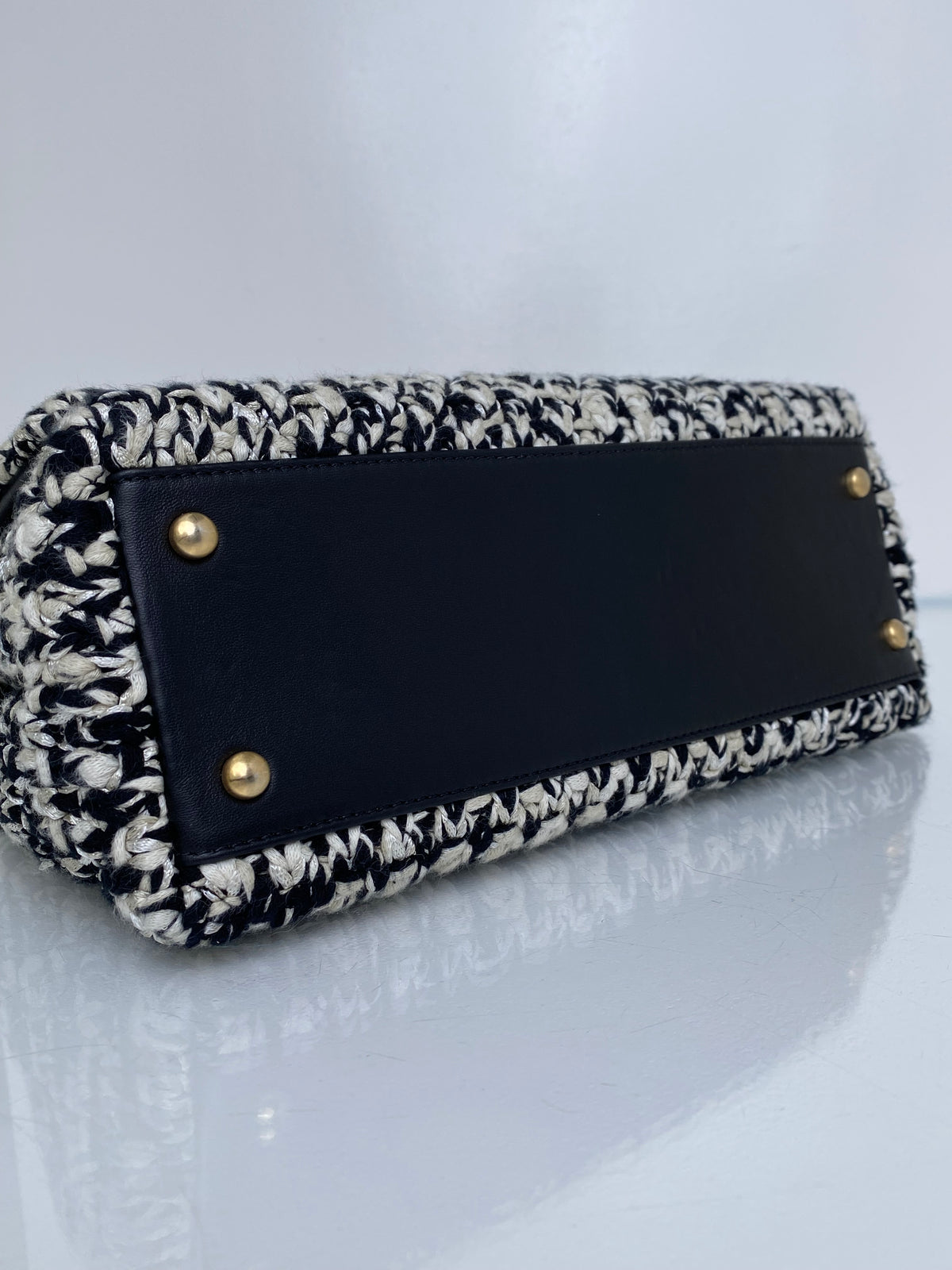 Chanel Cream & Black Crochet Coco Handle Bag GHW #25