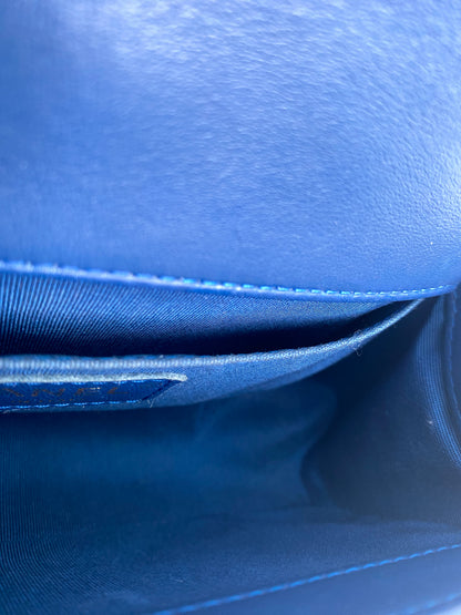 Chanel Boy Bag Blue Chevron Lambskin Small GHW