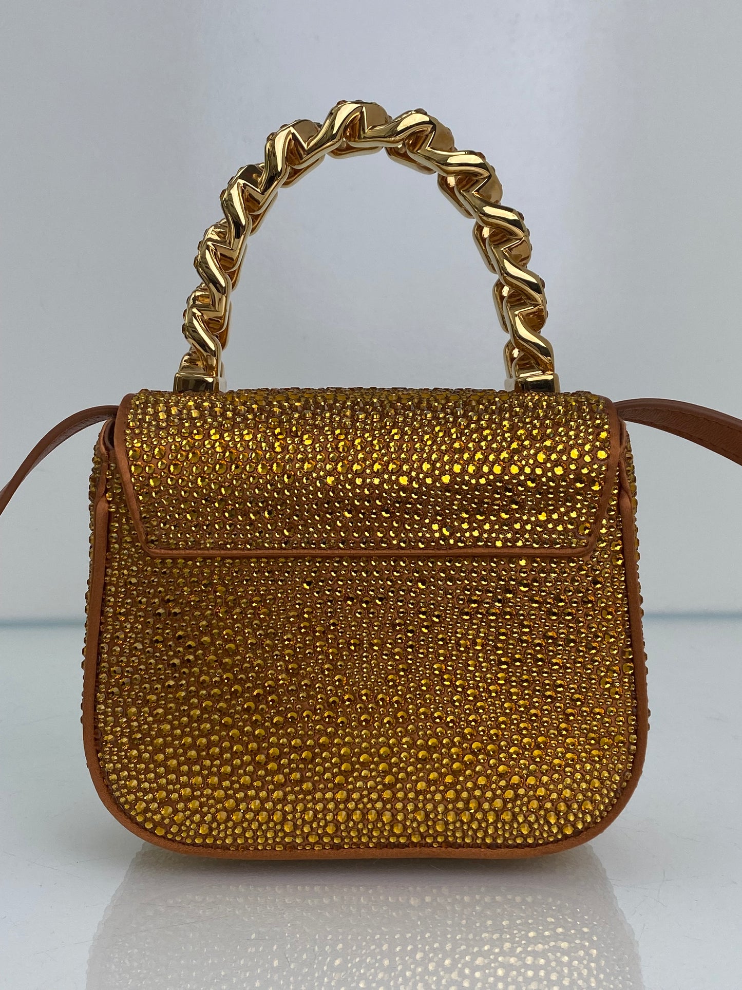 Versace La Medusa Crystal Embellished Mini Top Handle Bag
