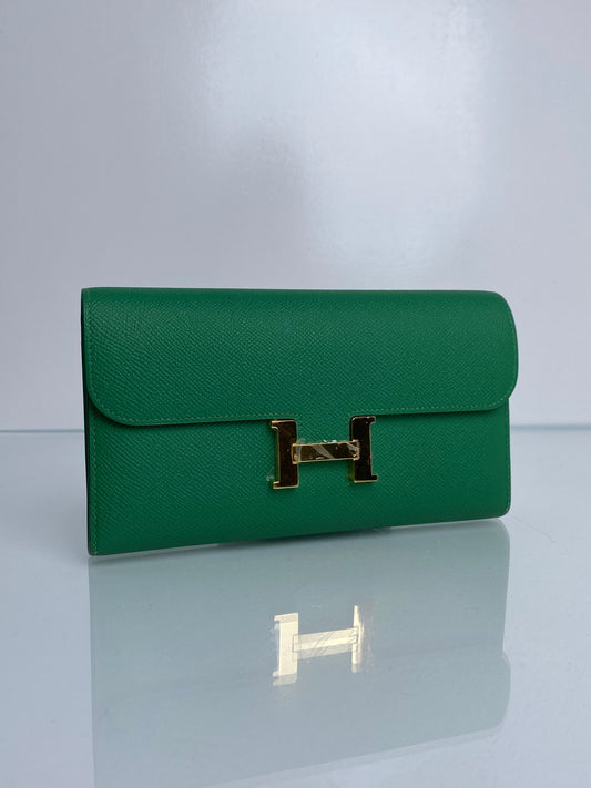 Hermes Green Epsom Constance Wallet GHW