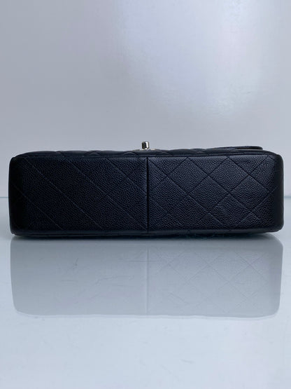 Chanel Black Caviar Classic Jumbo Double Flap Bag SHW #19