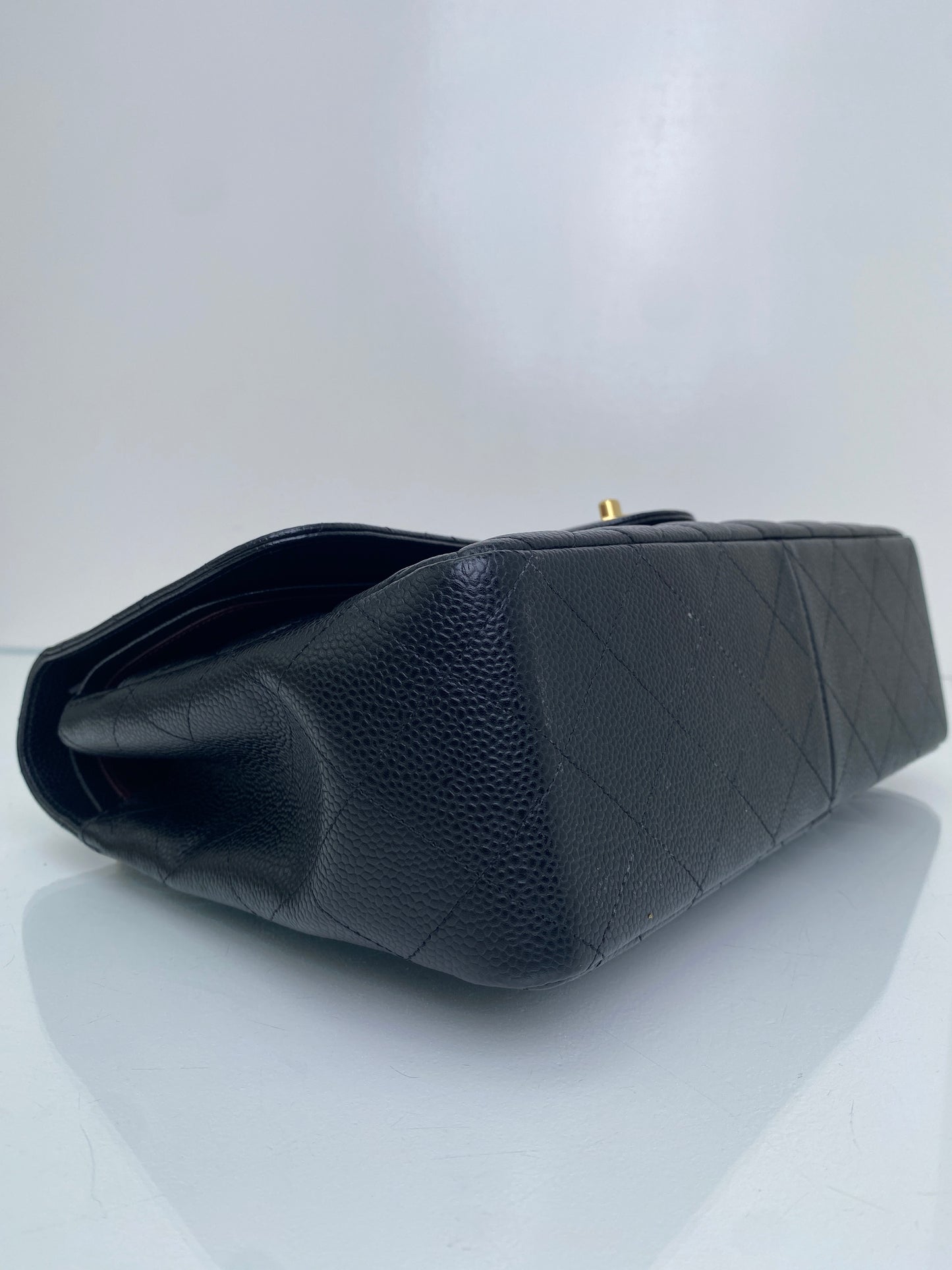 Chanel Black Cavair Quilted Classic Jumbo Flap Bag GHW #15
