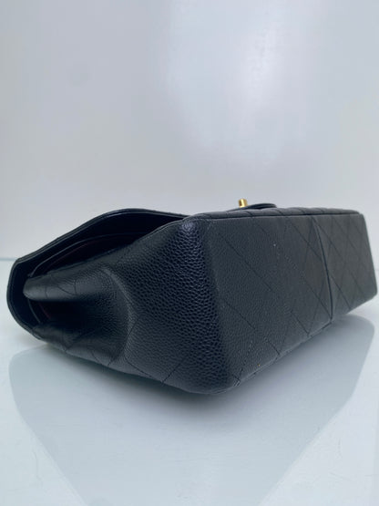 Chanel Black Cavair Quilted Classic Jumbo Flap Bag GHW #15