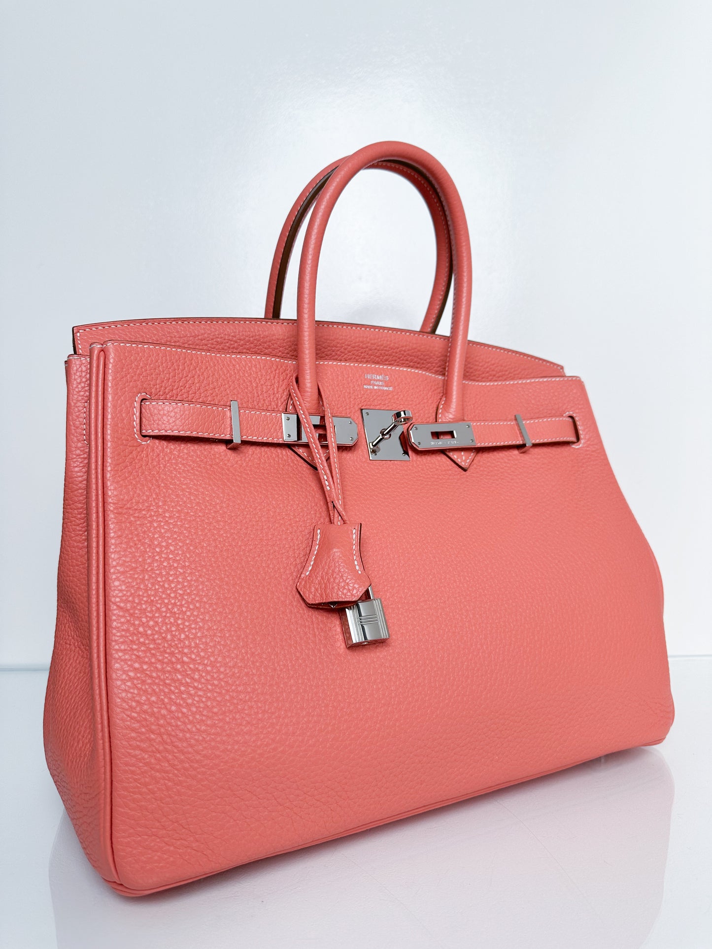 Hermes Birkin 35 Crevette Clemence PHW #Q