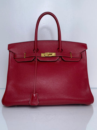 Hermes Birkin 35 Rouge Togo GHW #I
