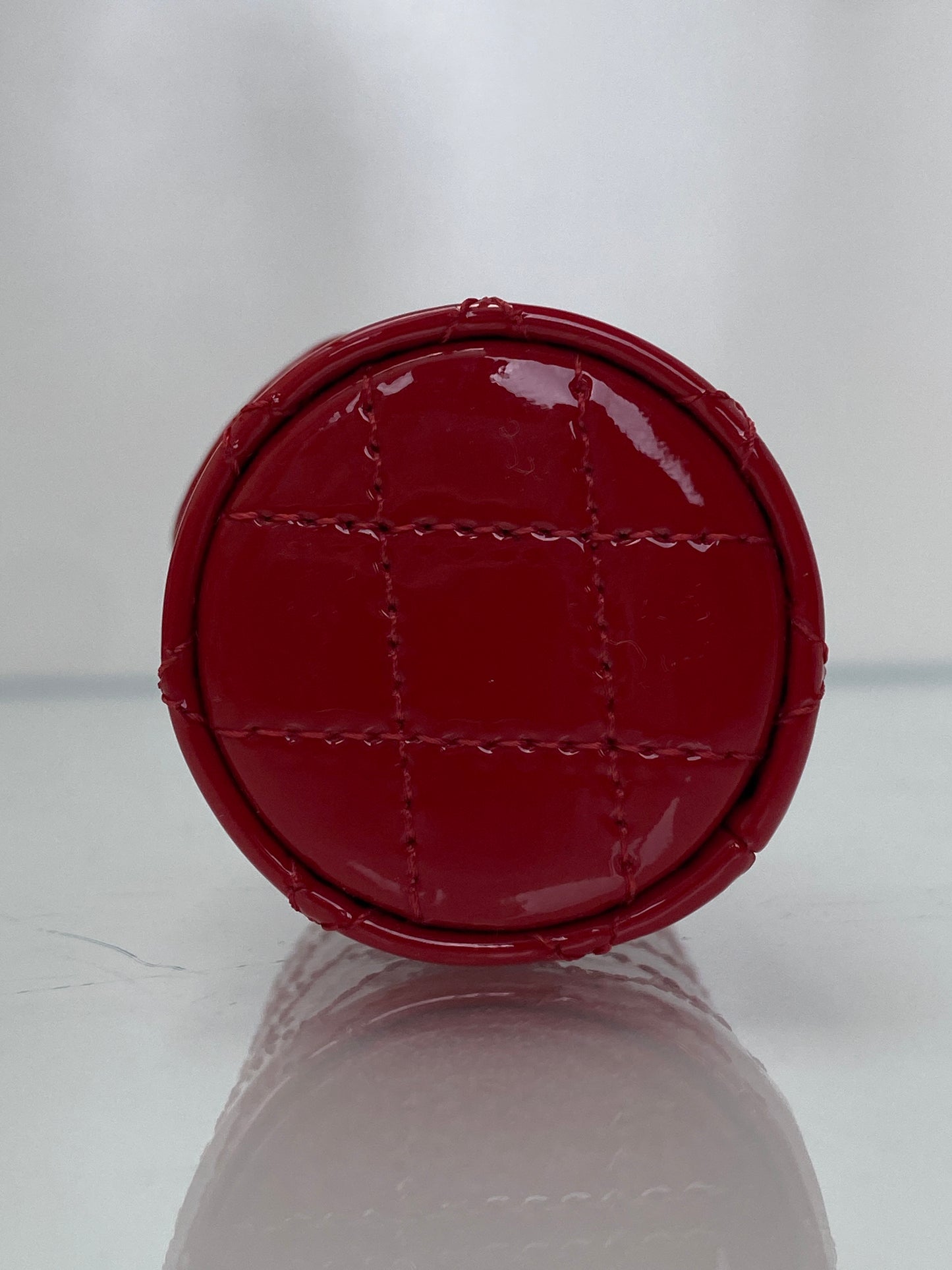 Chanel CC Red Patent Quilted Lipstick Case Bag GHW