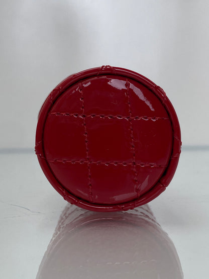 Chanel CC Red Patent Quilted Lipstick Case Bag GHW