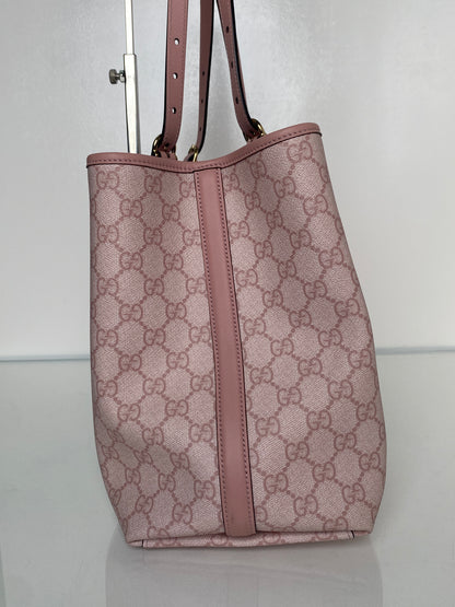 Gucci Pink GG Emblem Medium Tote Bag GHW