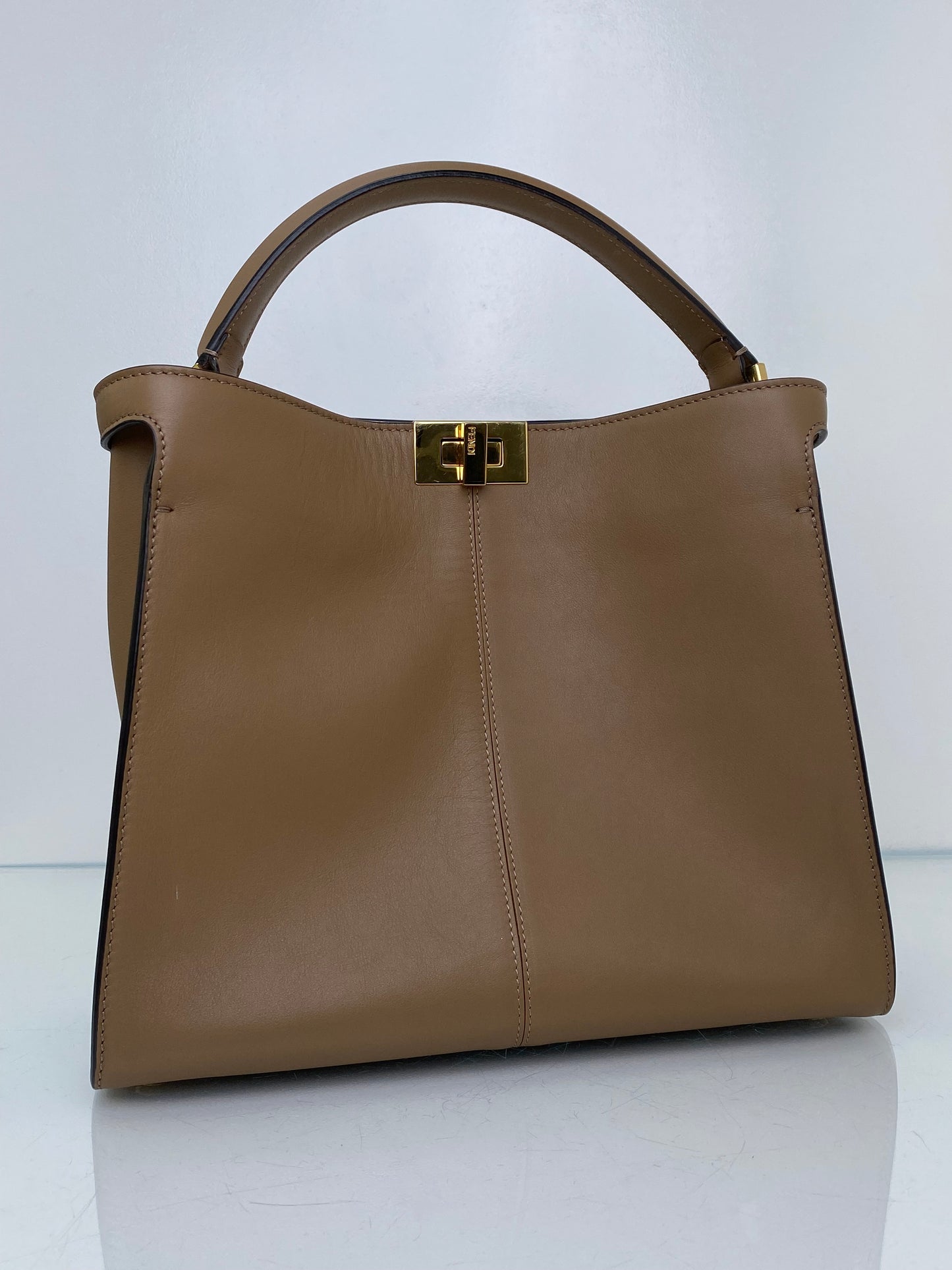 Fendi Taupe Peekaboo X-Lite Bag GHW