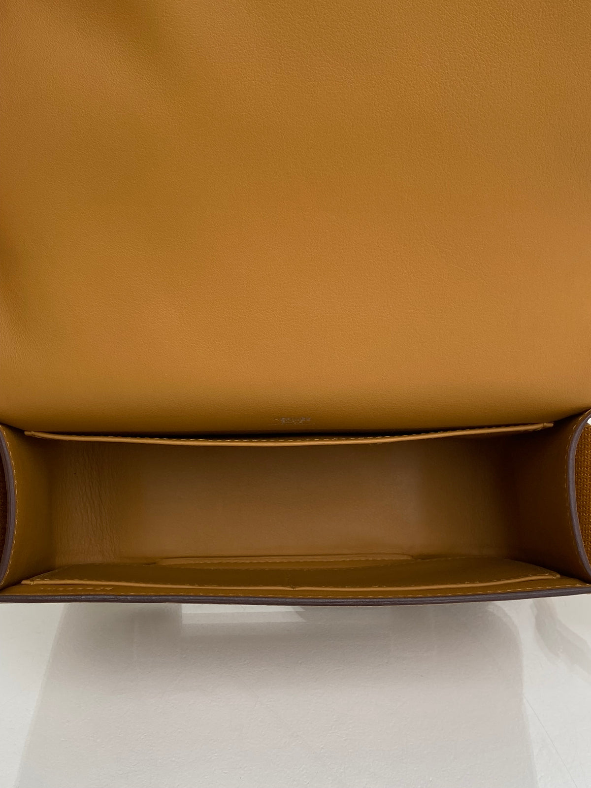 Hermes Geta Chèvre Gold Crossbody Bag PHW