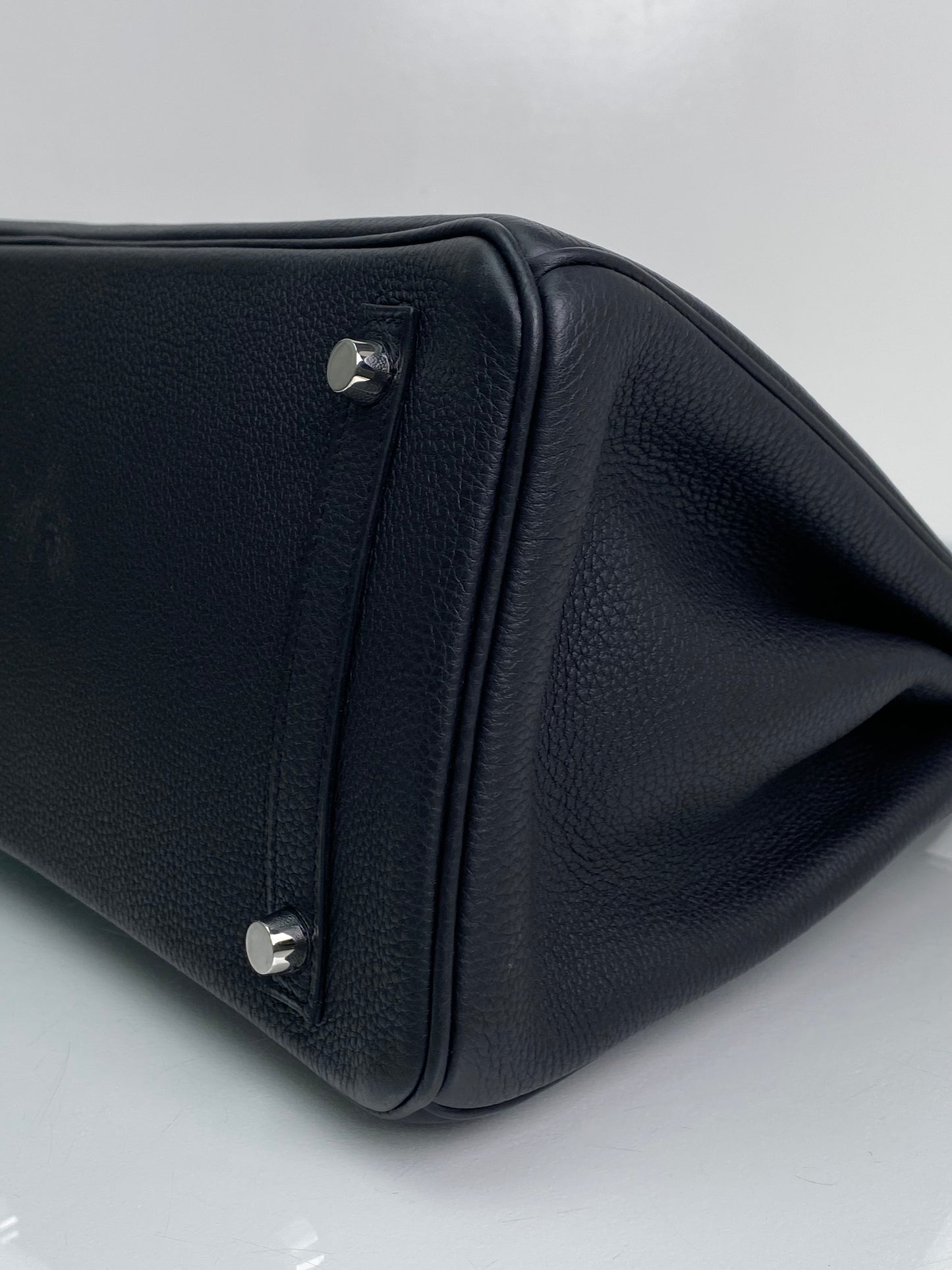 Hermes Birkin 30 Black Clemence PHW #Y