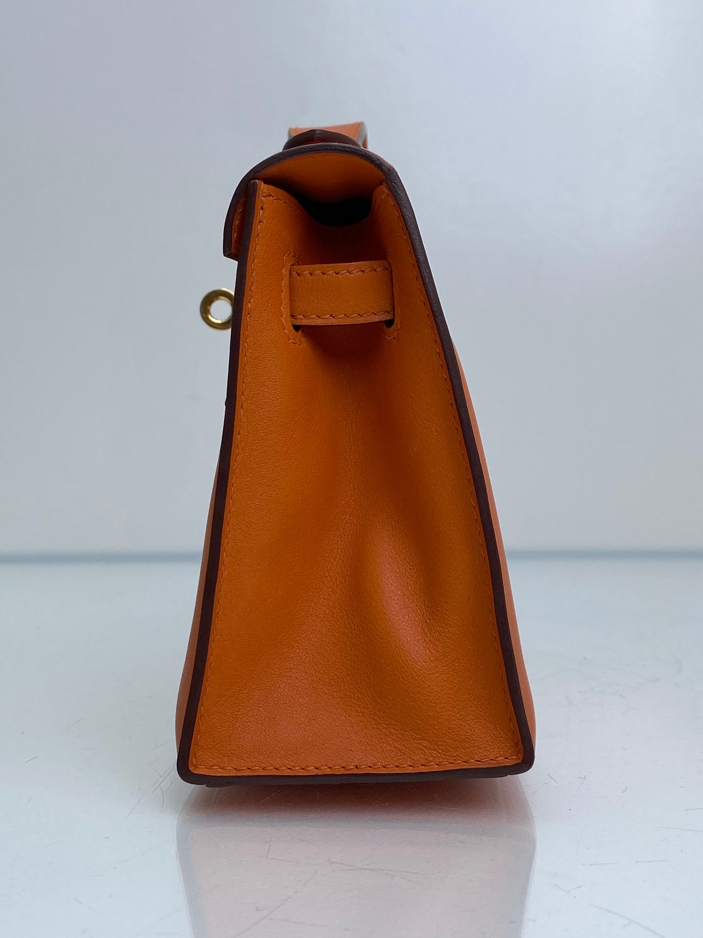 Hermes Kelly Pochette Orange Swift GHW #N