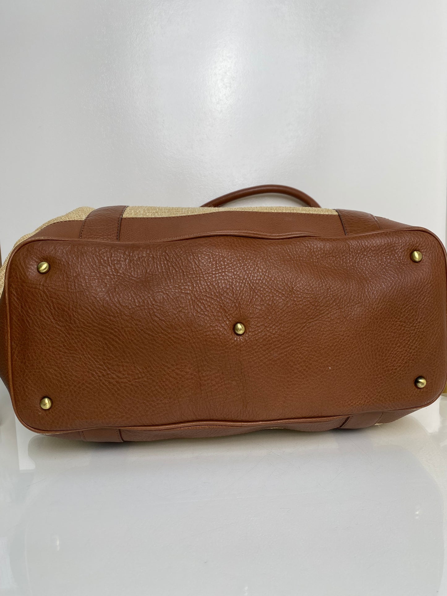 Burberry Brown Raffia Nautical Tote GHW