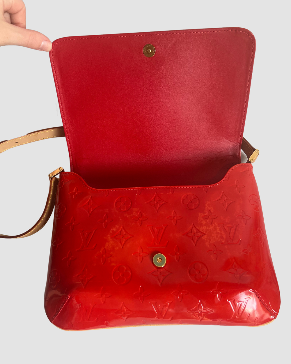Louis Vuitton Red Thompson Vernis Bag
