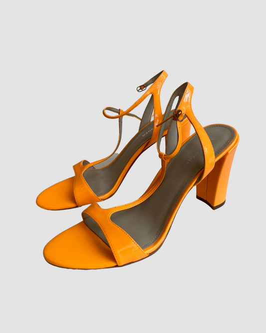 Marc Fisher Orange Patent Block Heels sz 9.5