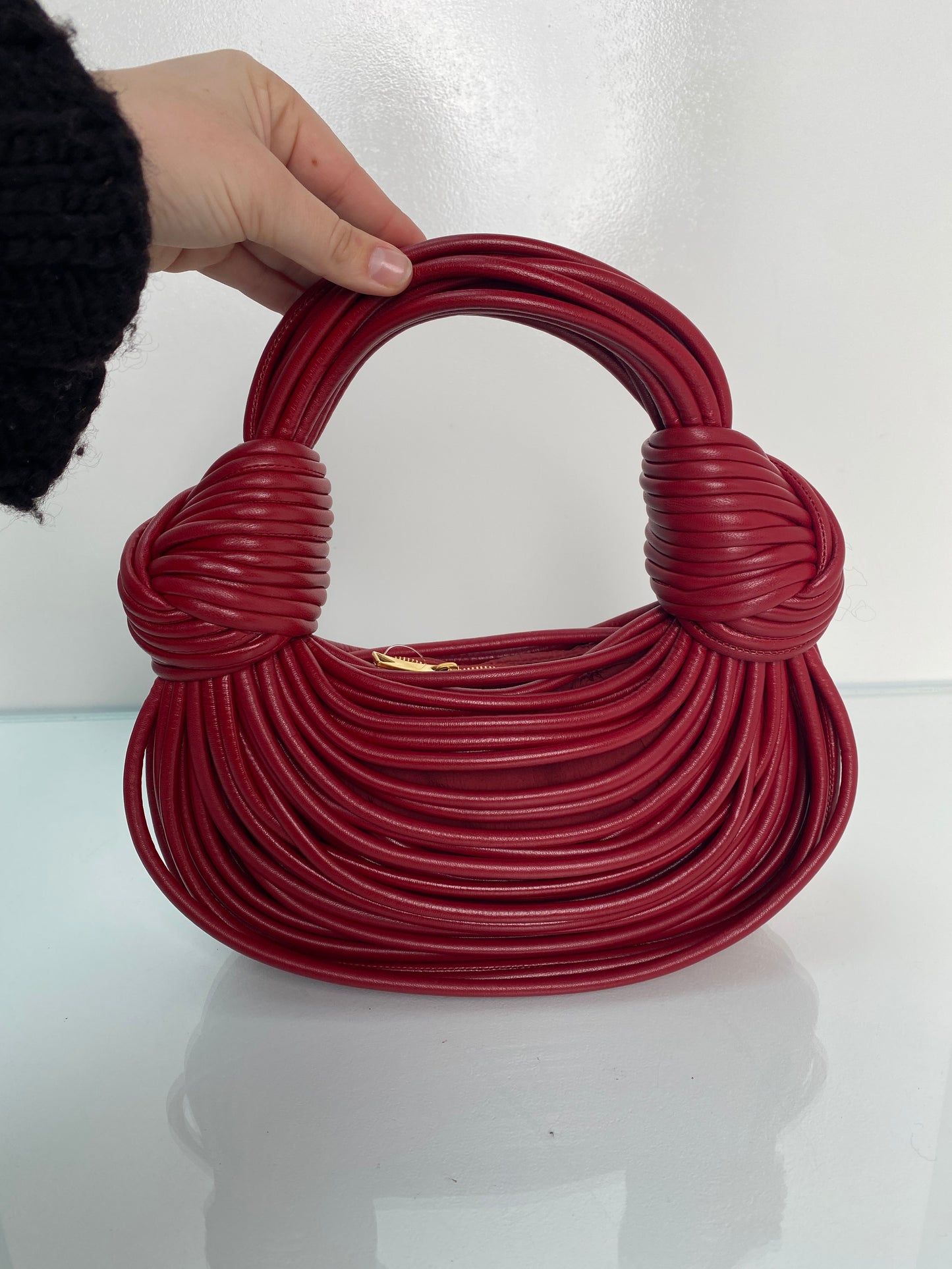 Bottega Veneta Tubular Double Knot Red Bag