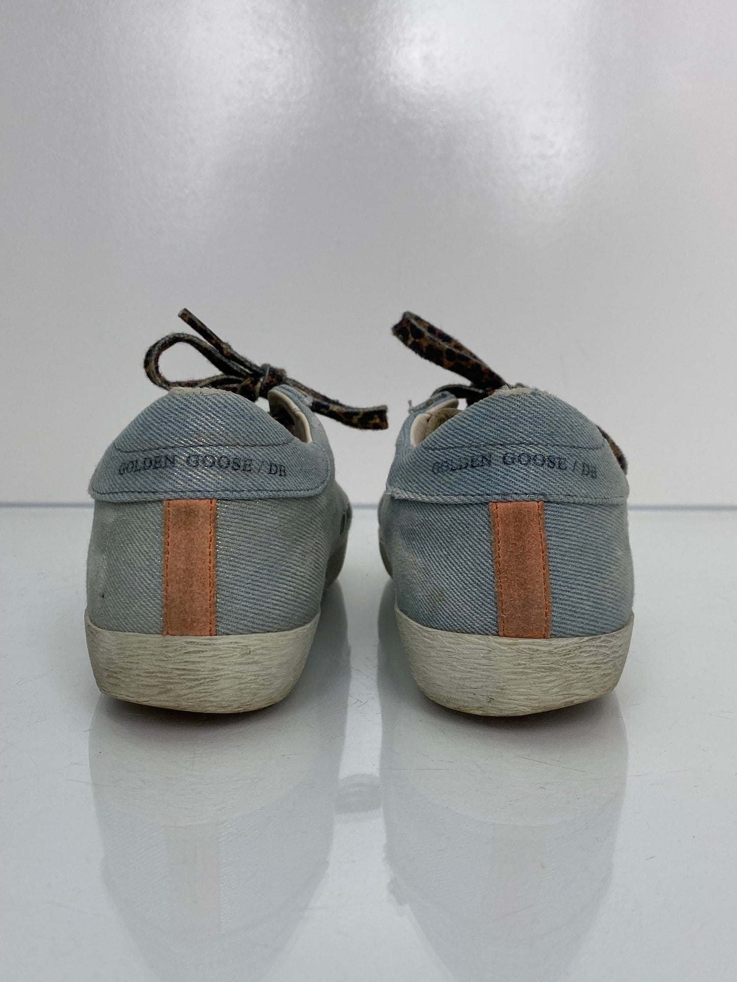 Golden Goose Denim & White Star Sneakers, 38