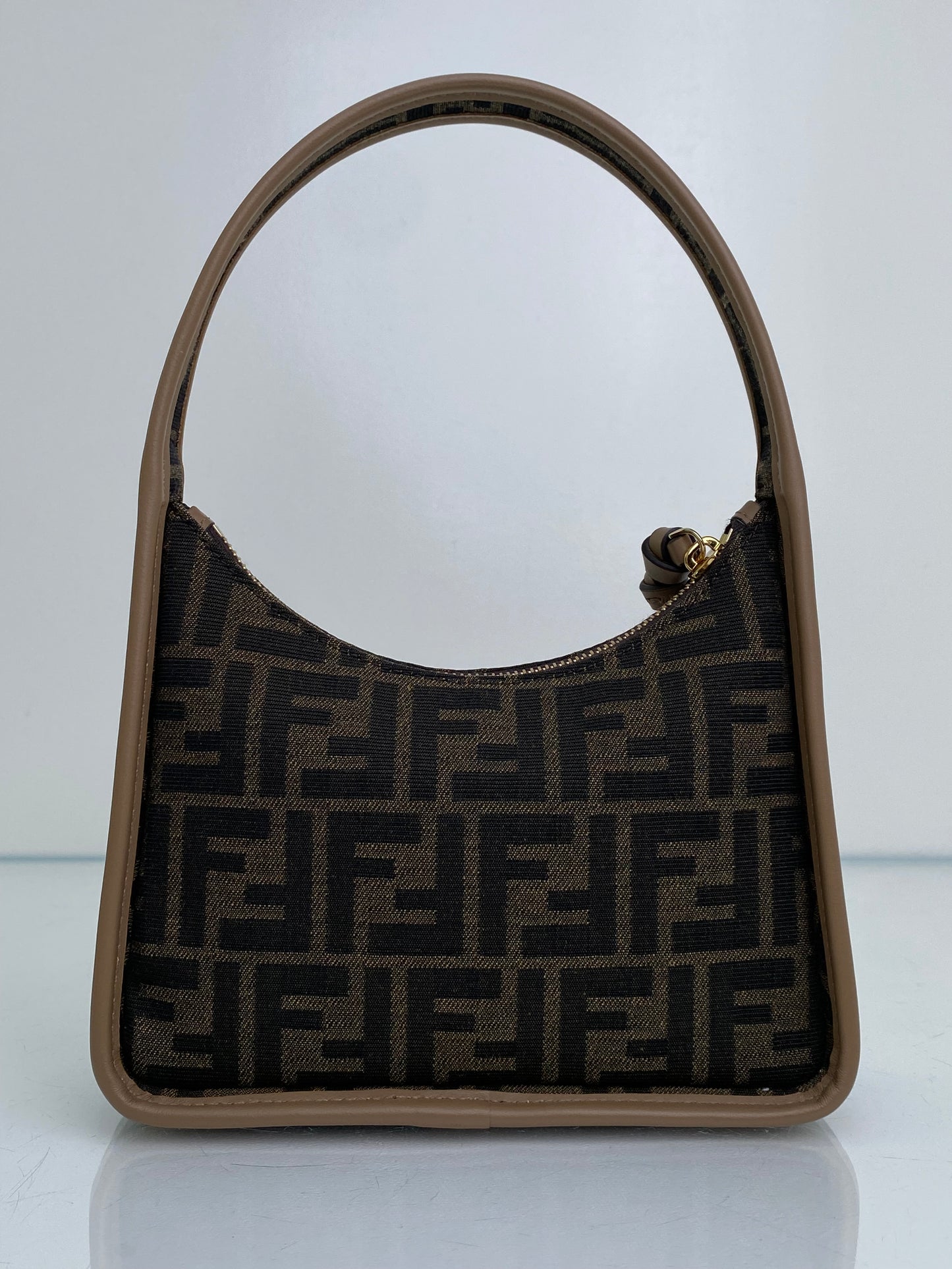Fendi Brown FF Fendessence Mini Shoulder Bag GHW