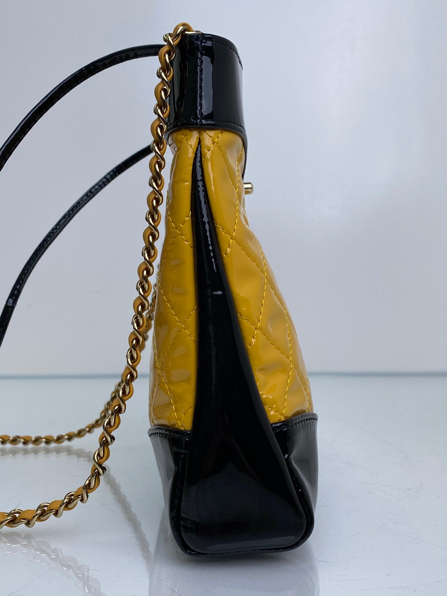 Chanel 31 Yellow & Black Small Patent Leather Bag GHWe