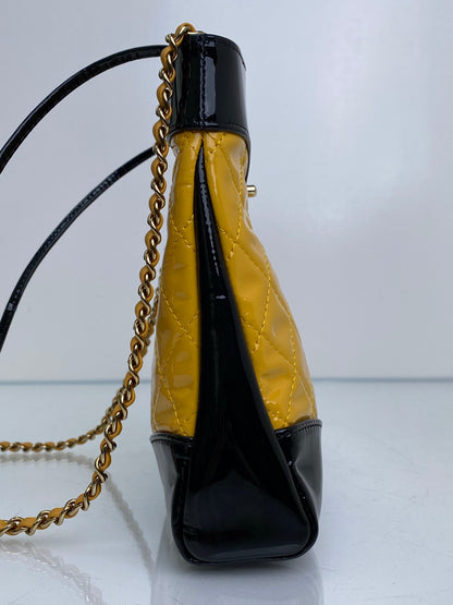 Chanel 31 Yellow & Black Small Patent Leather Bag GHWe