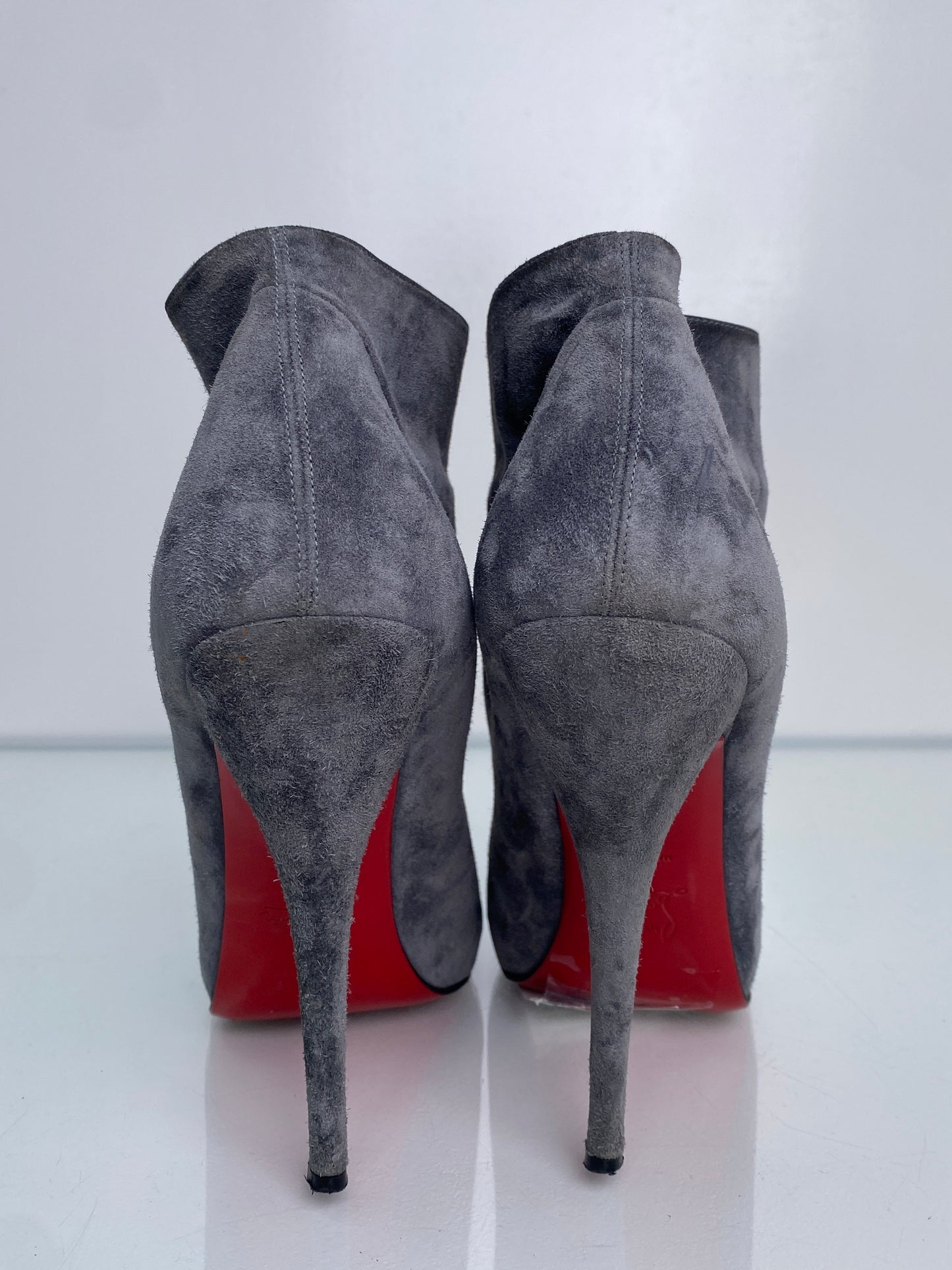 Christian Louboutin Grey Suede Booties, 41
