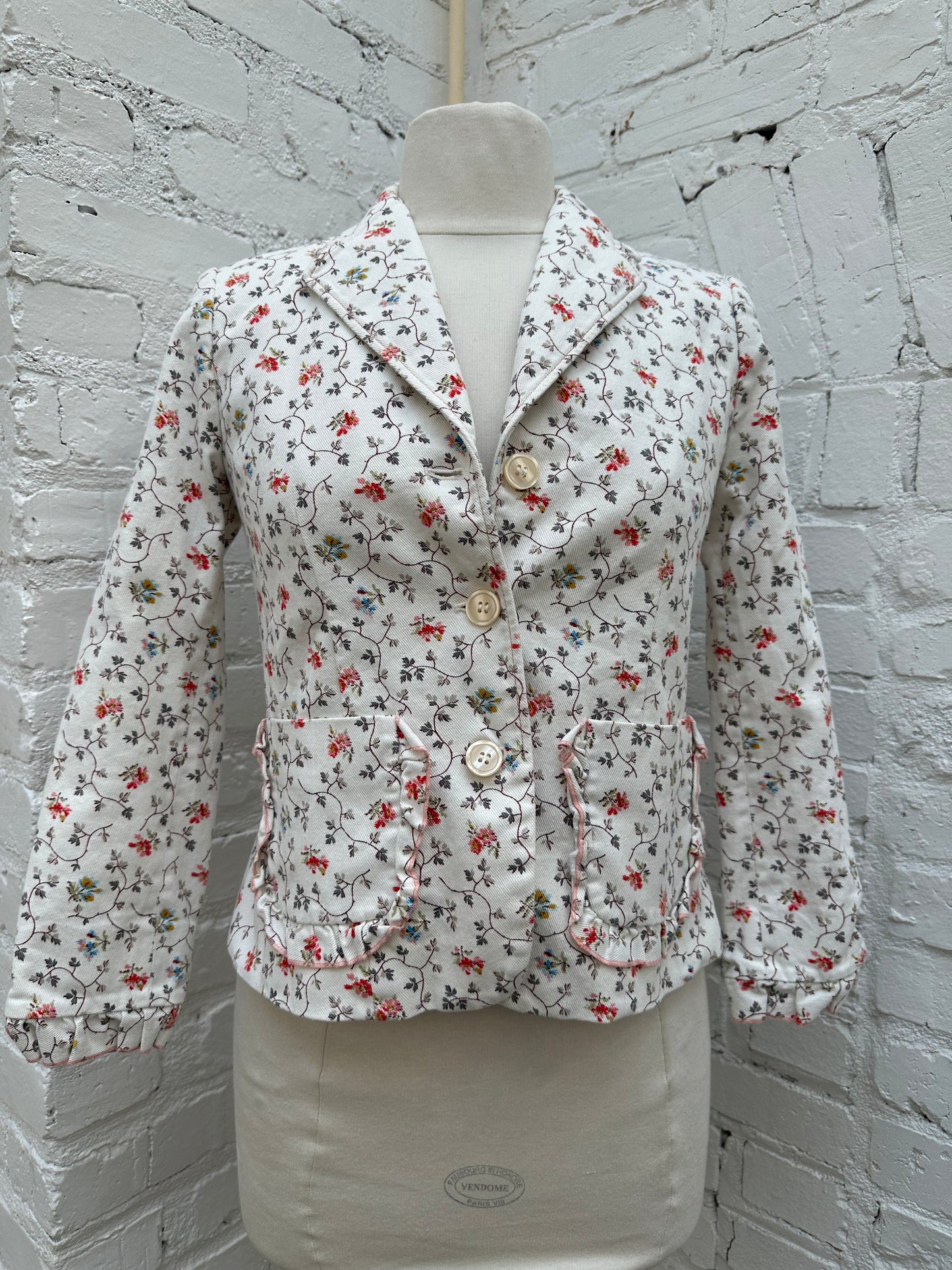 Rebecca Taylor White Multicolor Floral Jacket, 2