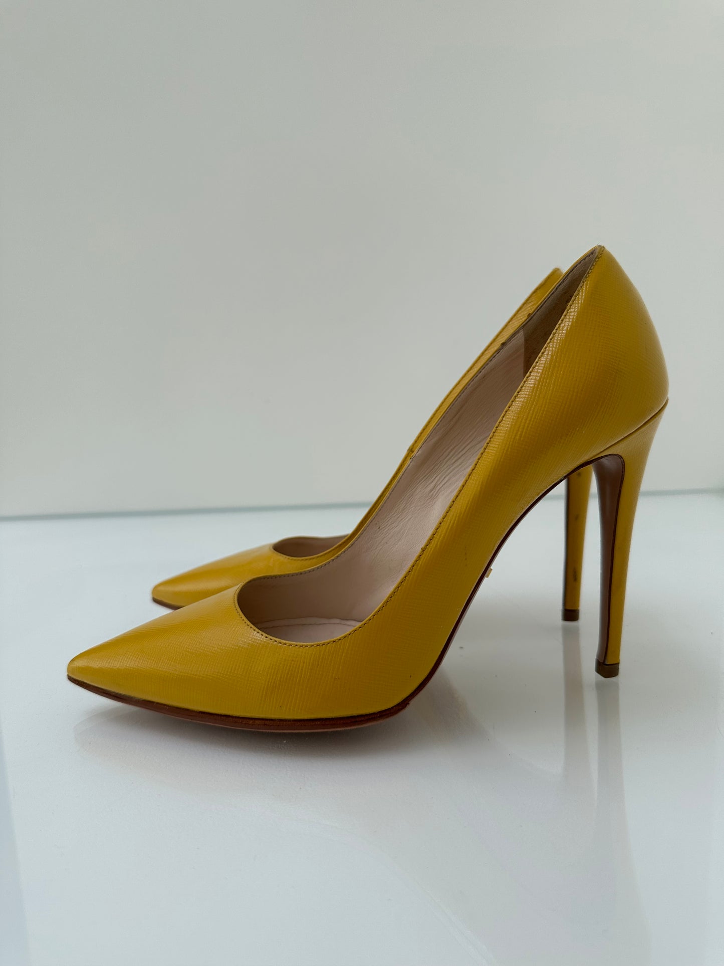 Prada Yellow Heels, 38.5