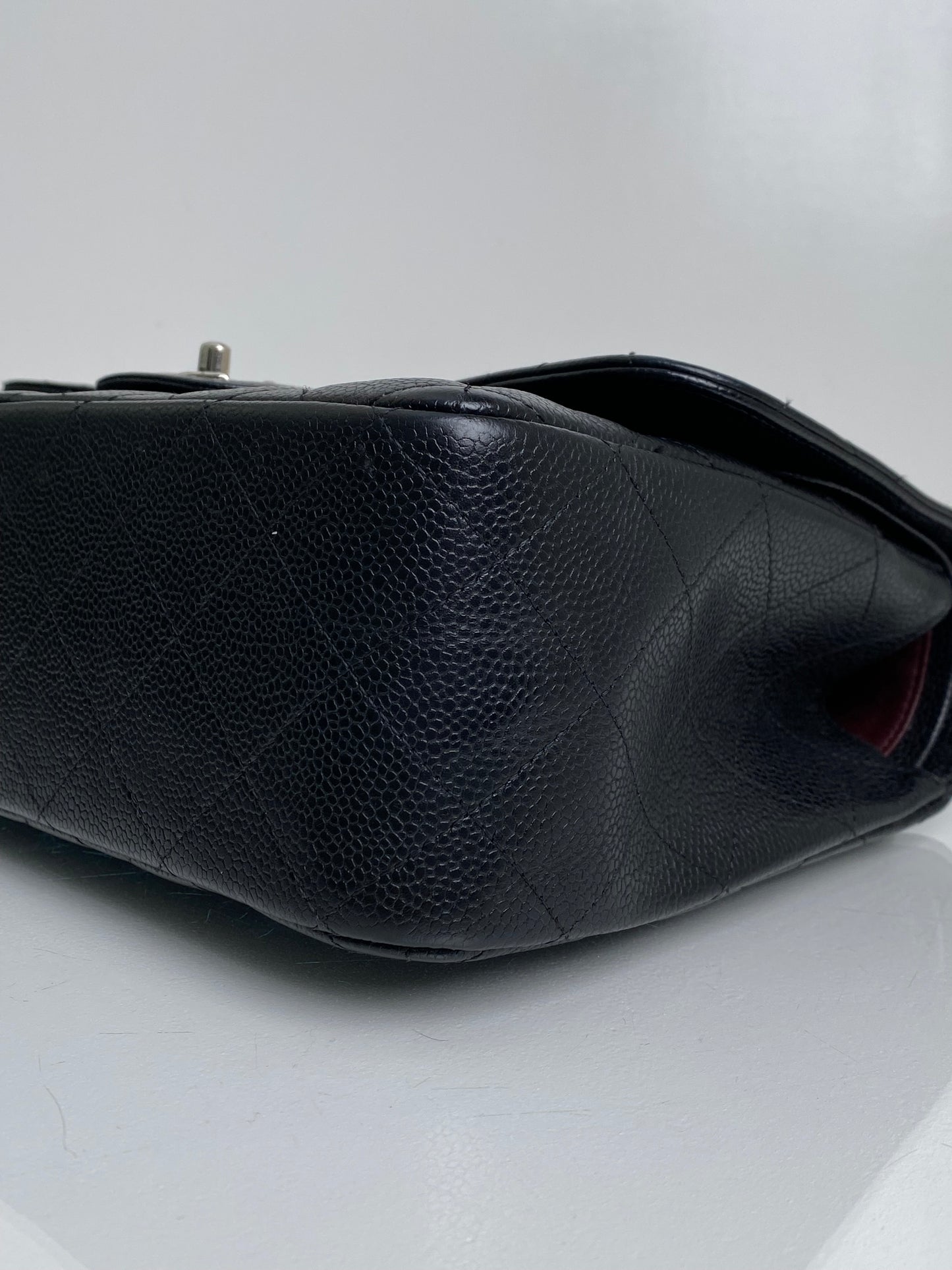 Chanel Classic Jumbo Black Caviar Double Flap SHW