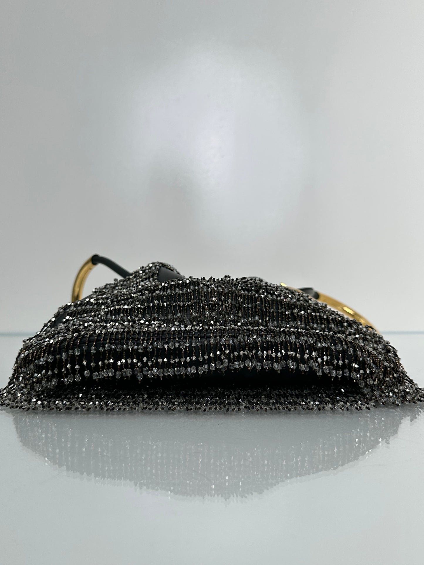 Dior Black & Crystal Tassel New Line A M Lambskin Bag GHW